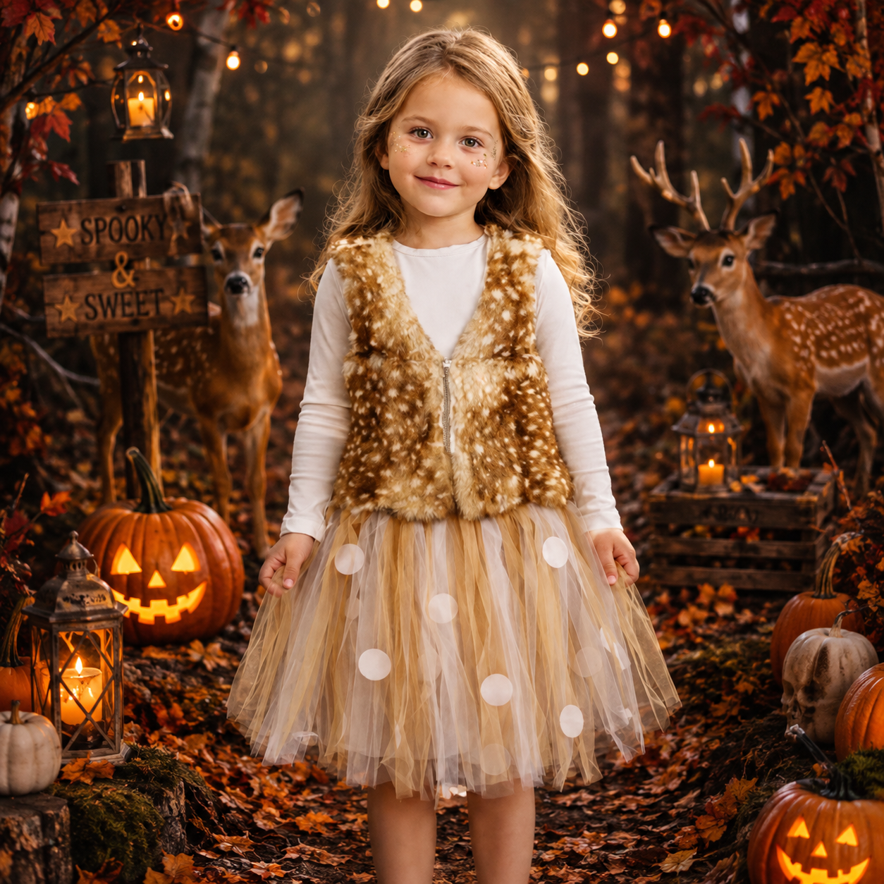 RESTOCKED! Girls/Toddler Woodland Deer Vest & Tutu Costume Set