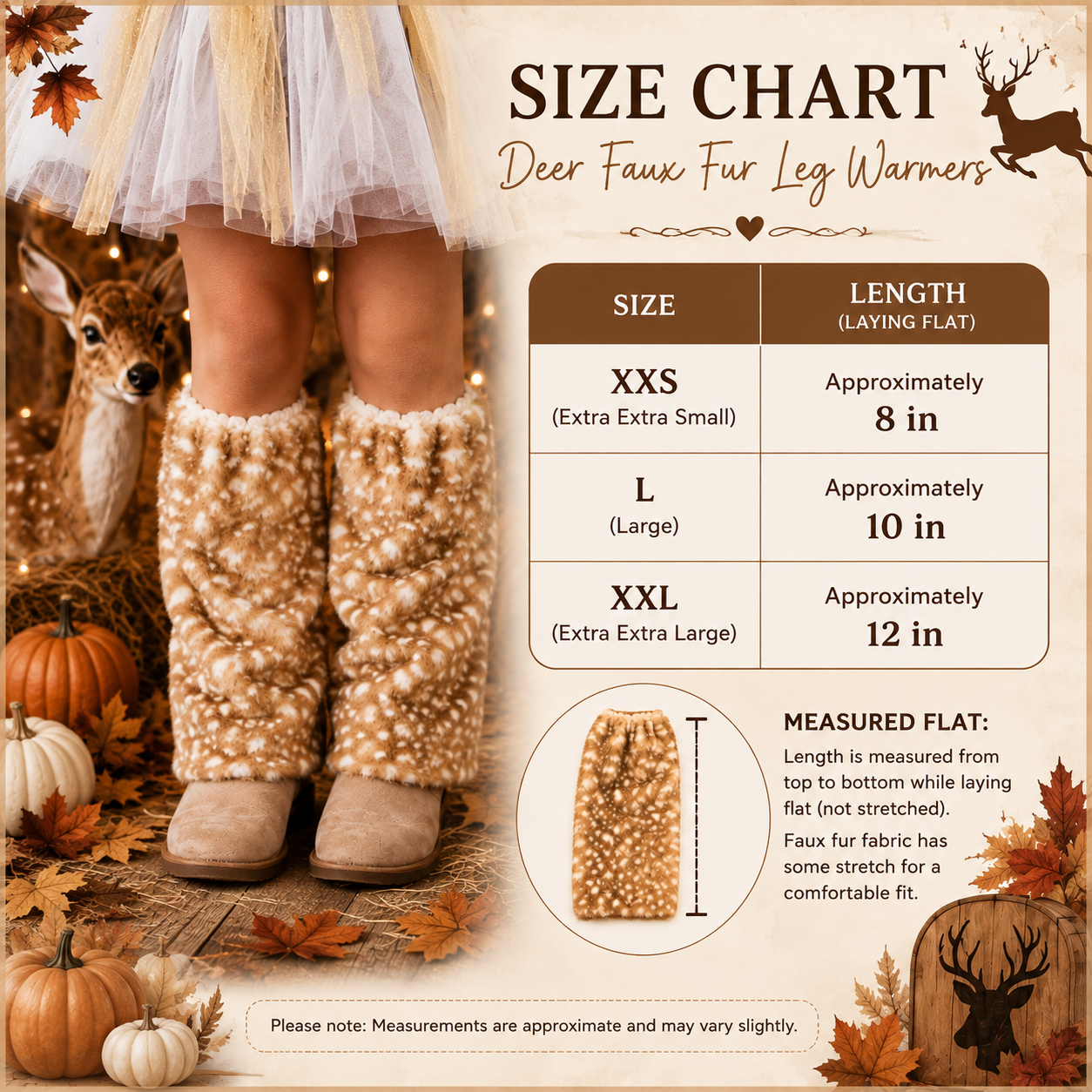 RESTOCKED! Fawn Deer Faux Fur Leg Warmers