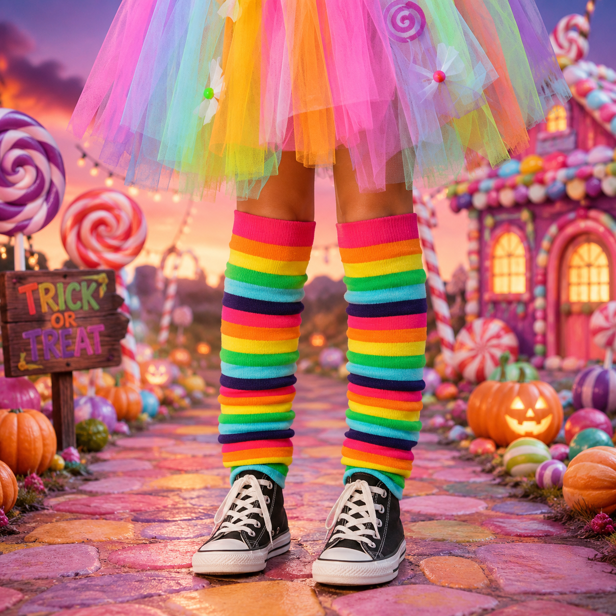 RESTOCKED! Candyland Stripe Leg Warmers