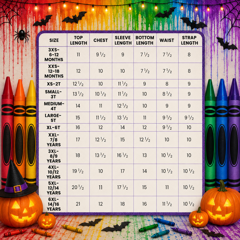 Girls/Toddler/Baby/Tween/Teen "Crayons" Tutu Suspender Skirt Costume Set