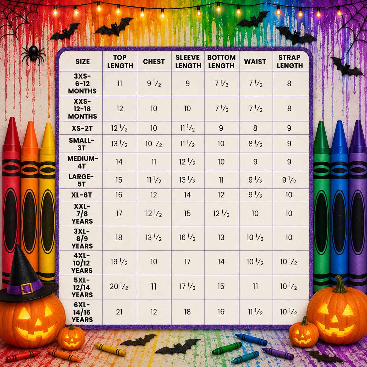 Girls/Toddler/Baby/Tween/Teen "Crayons" Tutu Suspender Skirt Costume Set