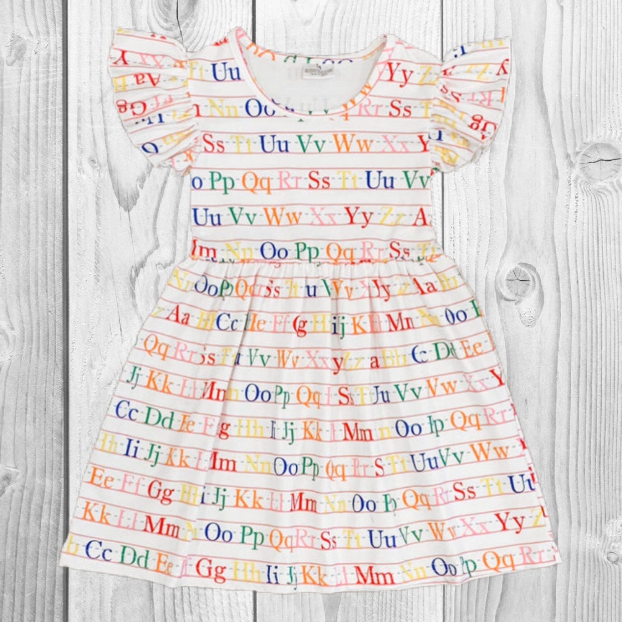 RESTOCKED! Girls/Toddler, Mom & Me, Teacher, White Alphabet Dress, 3T 4T 5 6 7 8 10 12 14 16 Years, Mom S-4-XL, Back To School Dress