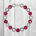 RESTOCKED! Burgundy & Silver Bubble Gum Necklace
