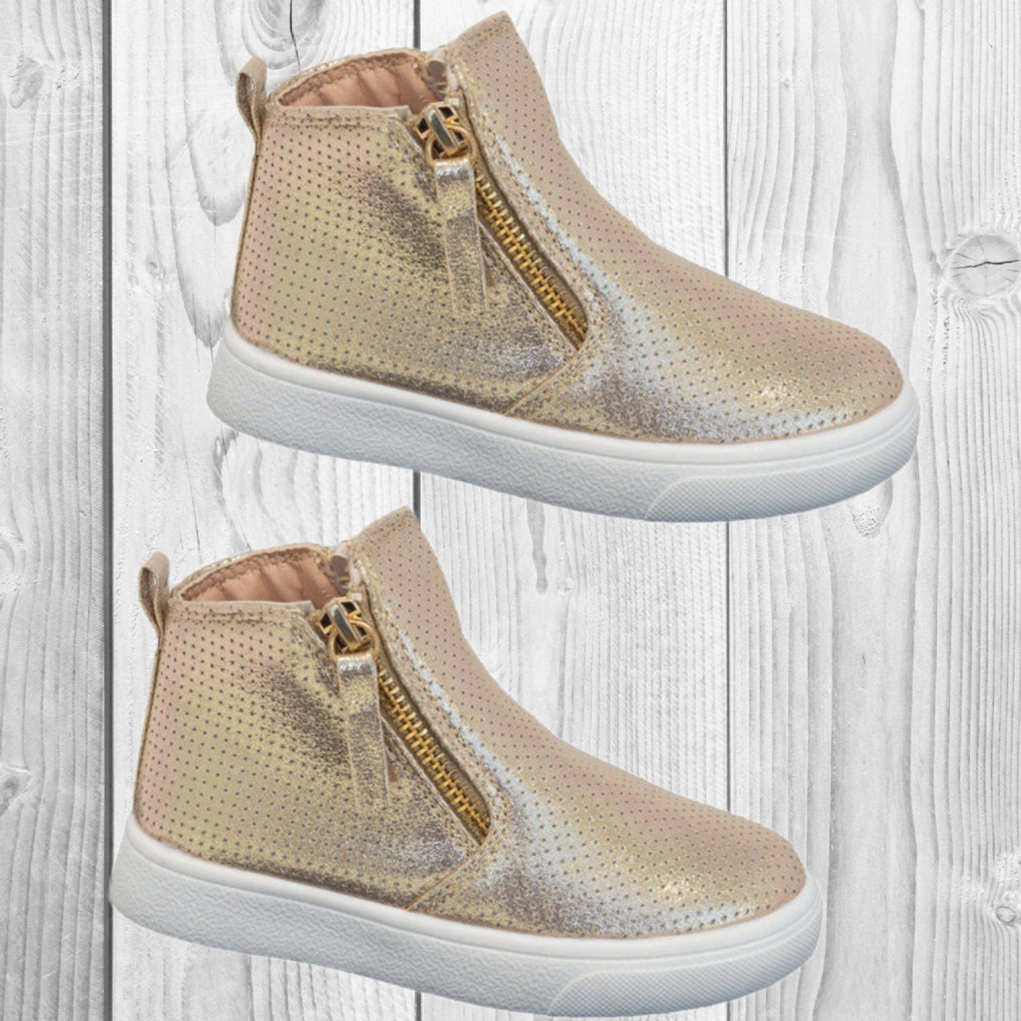 RESTOCKED! Girls/Toddler Gold Metallic Shimmer Booties