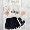 RESTOCKED! Girls/Toddler "The Birthday Girl" Sequins & Fringe Suede Skirt Set, 6-12 Months 12-18 Months 2T 3T 4T 5 6 7 8 10 12 14, Fall