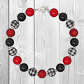 Red Black Plaid Bubblegum Necklace