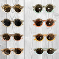 Girls/Toddler Round Cheetah Print Sunnies - Tangerine, Teal, Blue, Cream, Mustard, Brown, Plum Or Blush