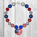 RESTOCKED! American Flag Heart Bubblegum Necklace