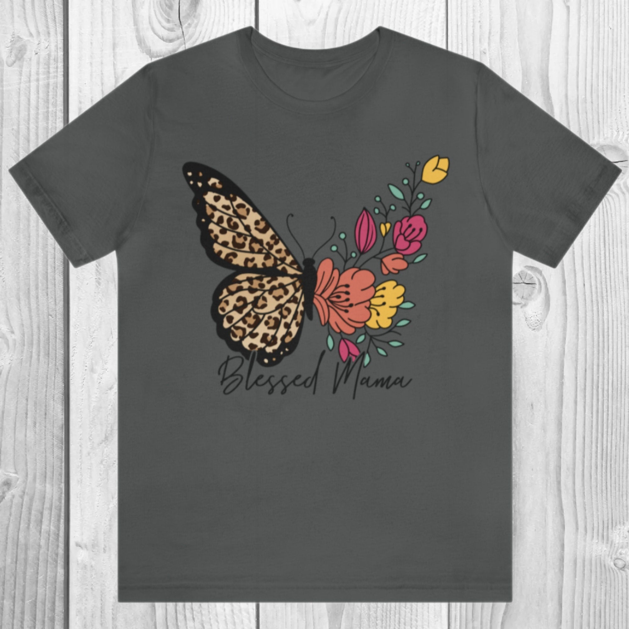 Blessed Mama Shirt, Butterfly Mama T-Shirt, Pregnancy Announcement, Baby Shower Gift, New Mother Gift, Gift For Mom