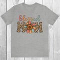 Blessed Mom Shirt, Leopard Mama T-Shirt, Pregnancy Announcement, Baby Shower Gift, New Mother Gift, Gift For Mom, Sunflower Top, Blessed Mom