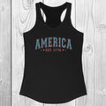 America Est. 1776 Women's Ideal Racerback Tank, Fourth Of July Shirt, Cute USA Tank Top, American Shirt, Patriotic Shirt, 4th Of July Tank