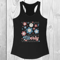 Retro "Sweet Land Of Liberty" Women's Ideal Racerback Tank, American Tank, Red White & Blue, 4th Of July, Patriotic, Memorial Day, Groovy