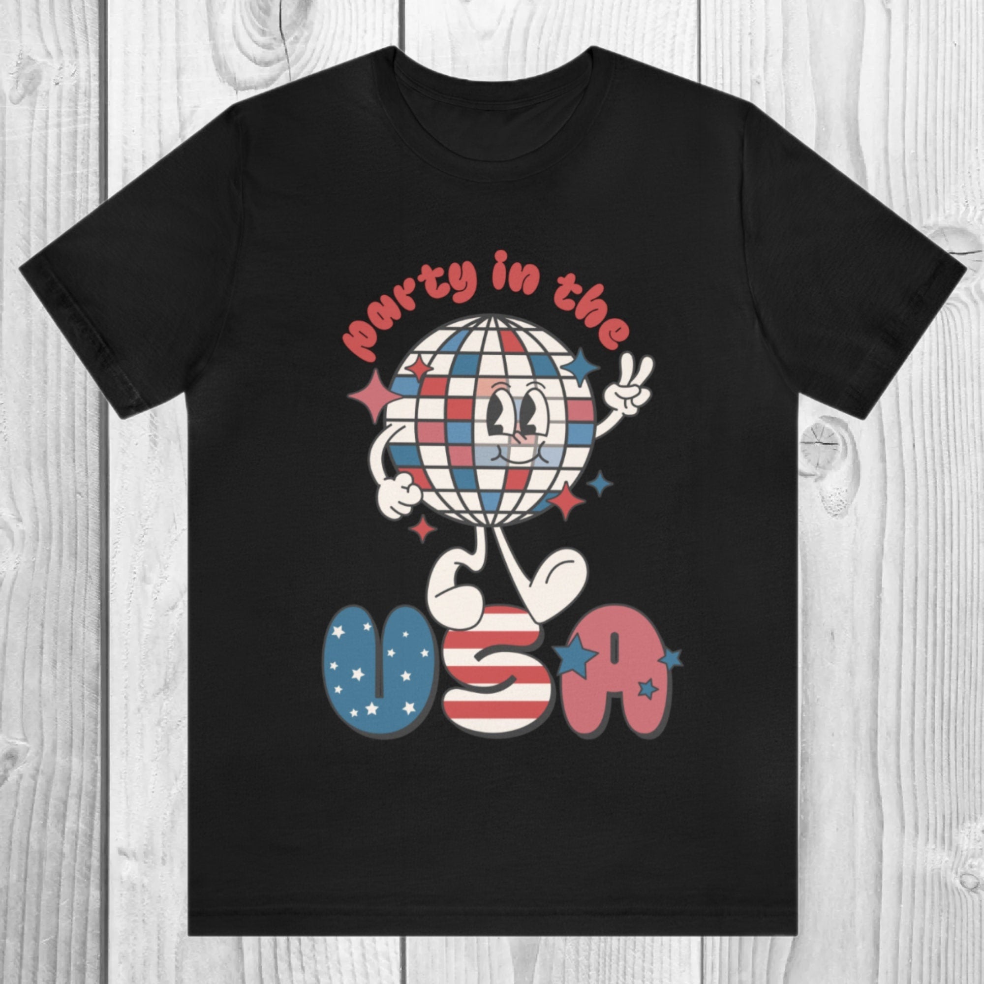 Party In The USA Shirt, Retro Patriotic T-Shirt, 4th of July Tee, Red White Blue Shirt, American Pride Top, Unisex Fit Graphic Tee