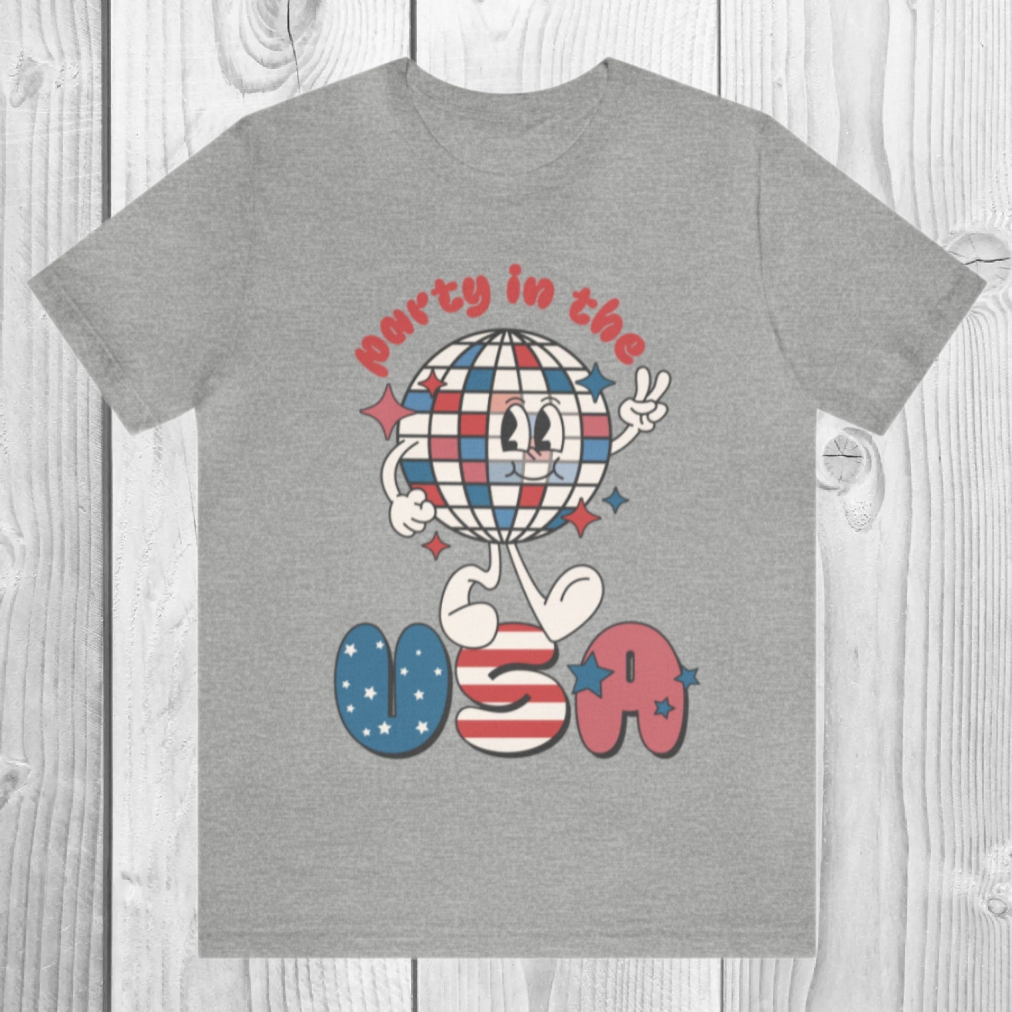 Party In The USA Shirt, Retro Patriotic T-Shirt, 4th of July Tee, Red White Blue Shirt, American Pride Top, Unisex Fit Graphic Tee