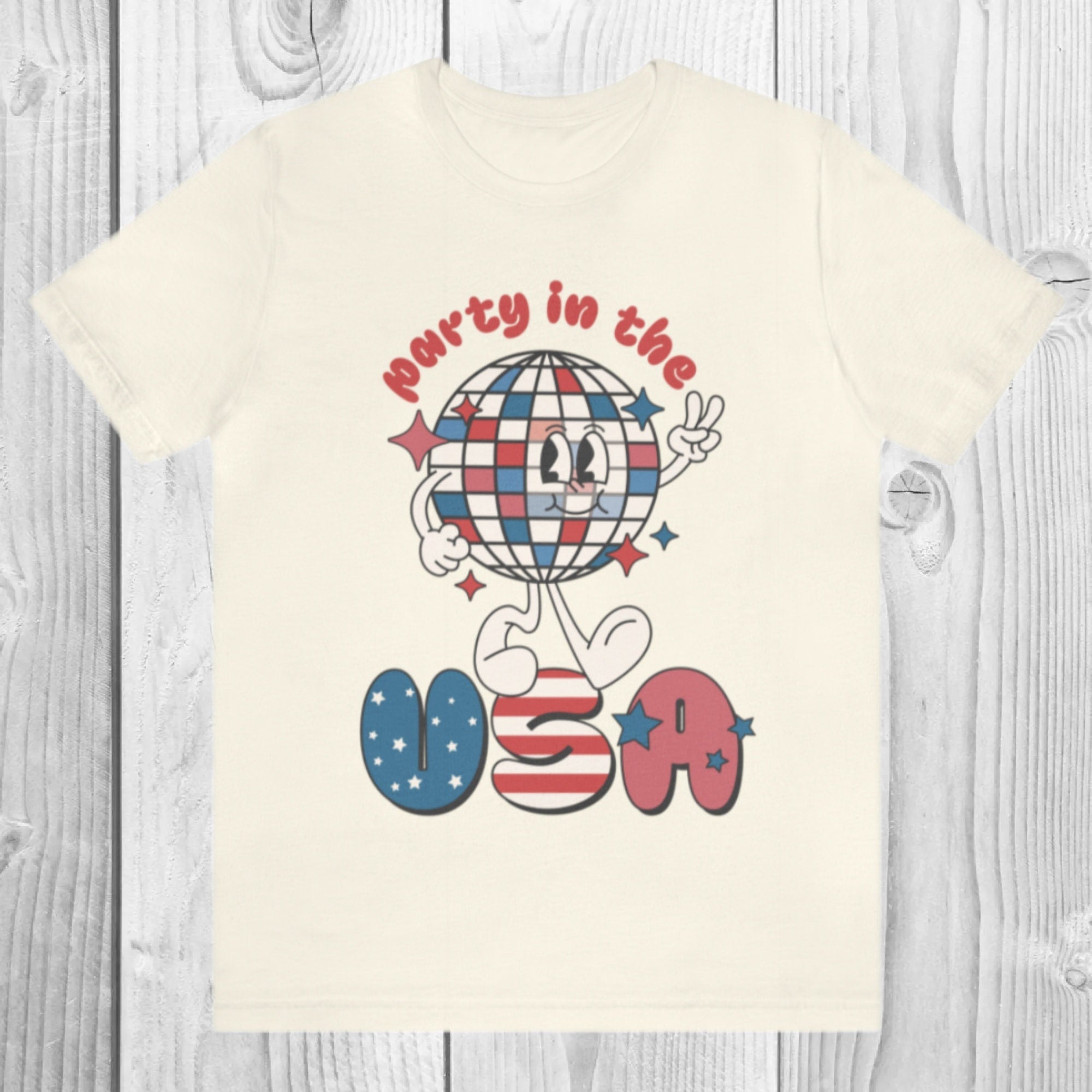 Party In The USA Shirt, Retro Patriotic T-Shirt, 4th of July Tee, Red White Blue Shirt, American Pride Top, Unisex Fit Graphic Tee