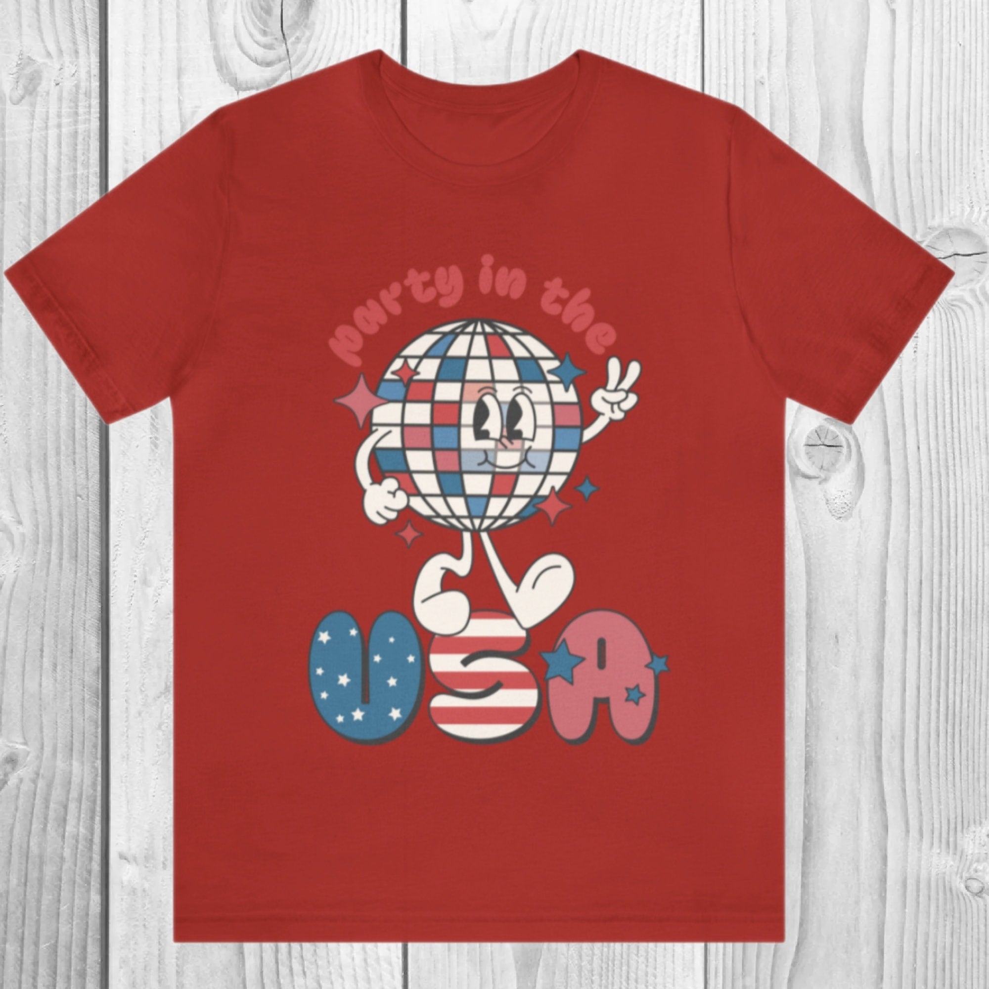 Party In The USA Shirt, Retro Patriotic T-Shirt, 4th of July Tee, Red White Blue Shirt, American Pride Top, Unisex Fit Graphic Tee