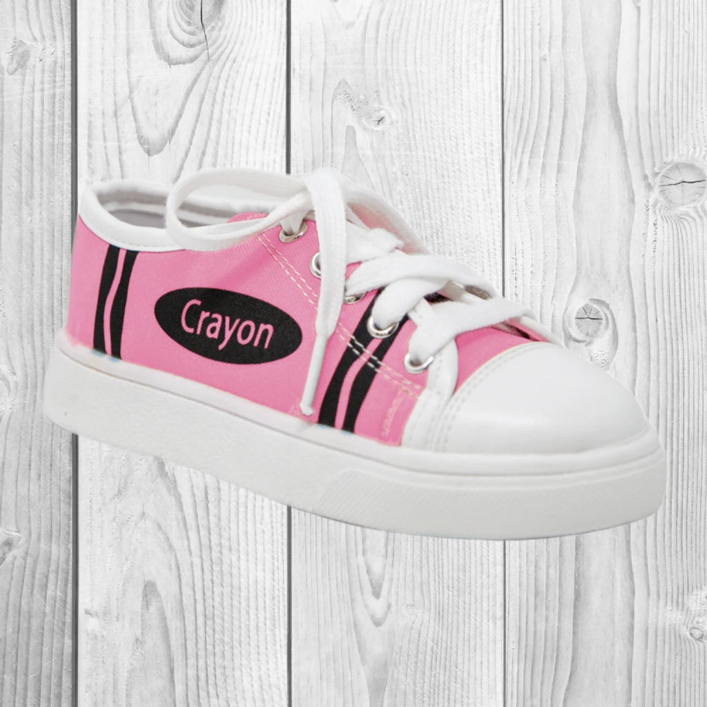 RESTOCKED! Girls/Toddler Crayon Sneakers - Pink, Red & NEW COLORS Purple And Blue! Back To School Shoes, Boutique, 1st Day Of School