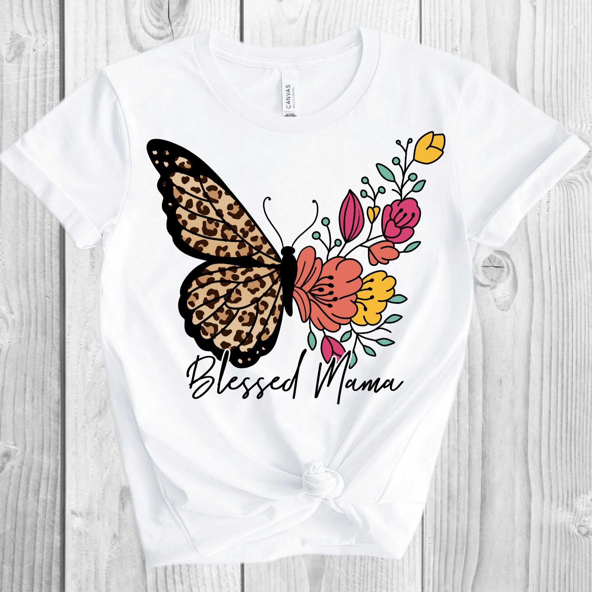 Blessed Mama Shirt, Butterfly Mama T-Shirt, Pregnancy Announcement, Baby Shower Gift, New Mother Gift, Gift For Mom
