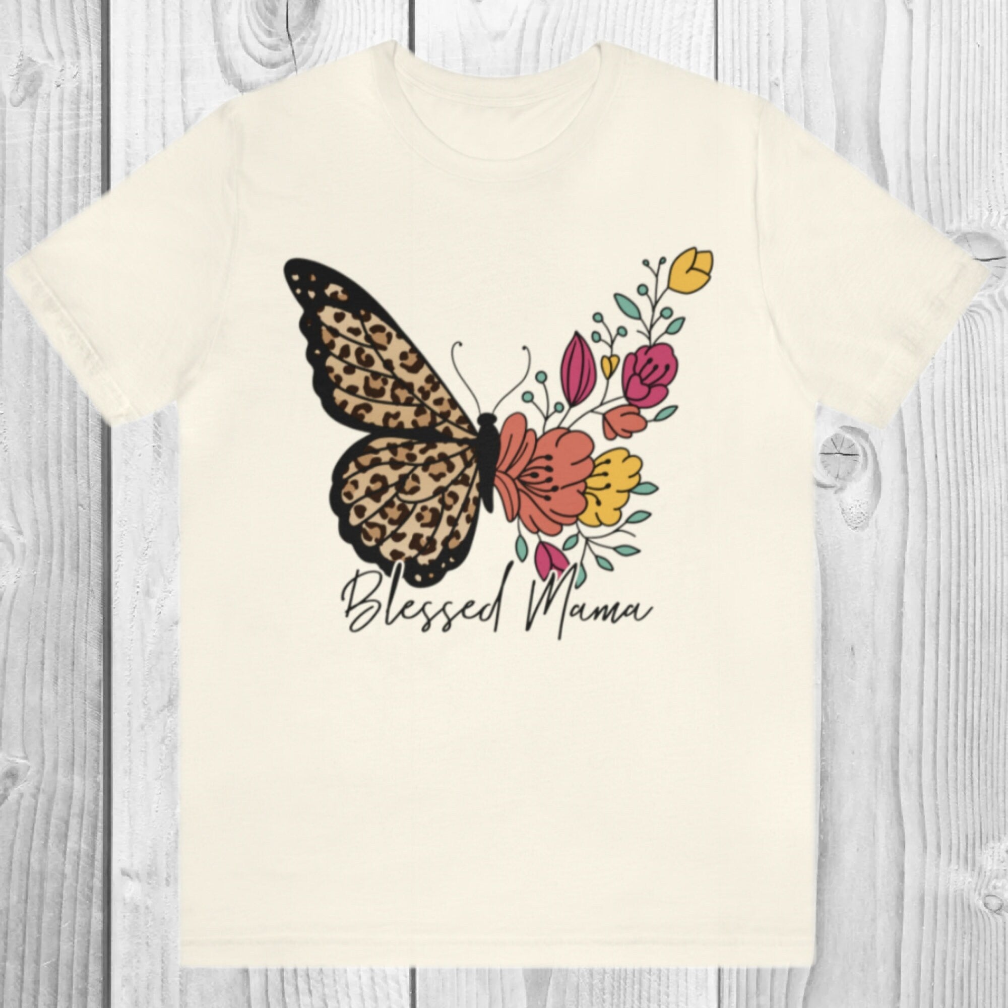 Blessed Mama Shirt, Butterfly Mama T-Shirt, Pregnancy Announcement, Baby Shower Gift, New Mother Gift, Gift For Mom