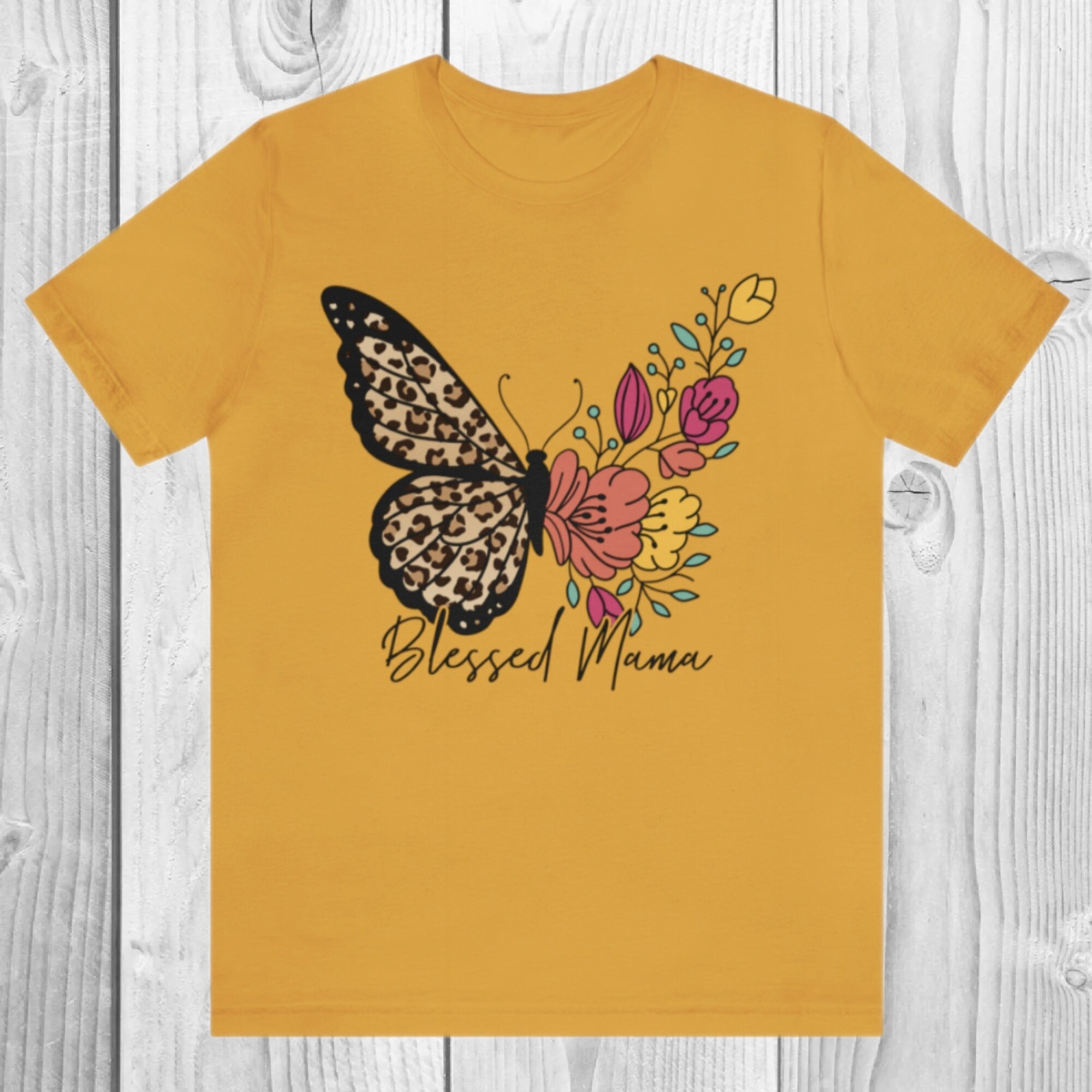 Blessed Mama Shirt, Butterfly Mama T-Shirt, Pregnancy Announcement, Baby Shower Gift, New Mother Gift, Gift For Mom
