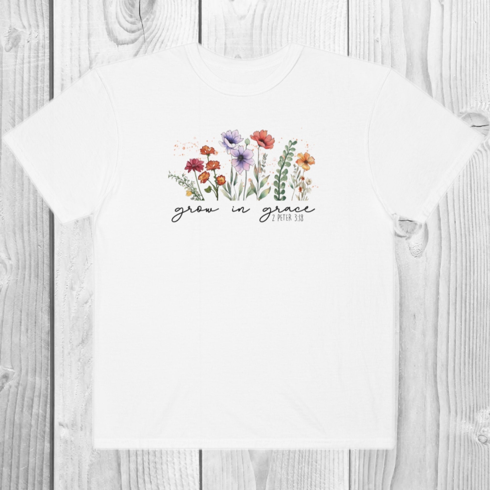 Women's "Grow In Grace 2 Peter 3:18"  Unisex Fit Garment-Dyed T-shirt, Christian Shirt, Grow In Grace T-Shirt, Religious Shirt, Grace, Bible