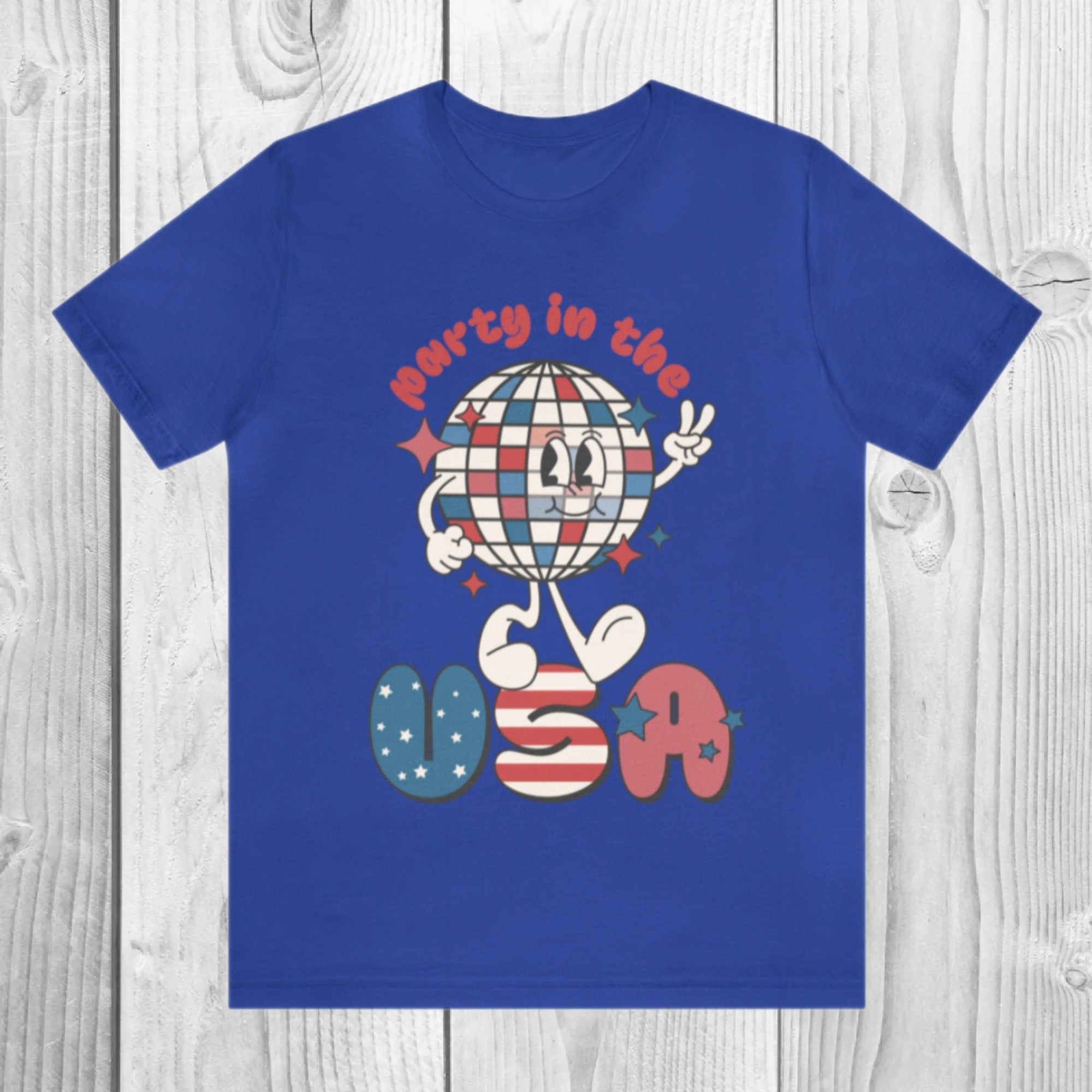 Party In The USA Shirt, Retro Patriotic T-Shirt, 4th of July Tee, Red White Blue Shirt, American Pride Top, Unisex Fit Graphic Tee