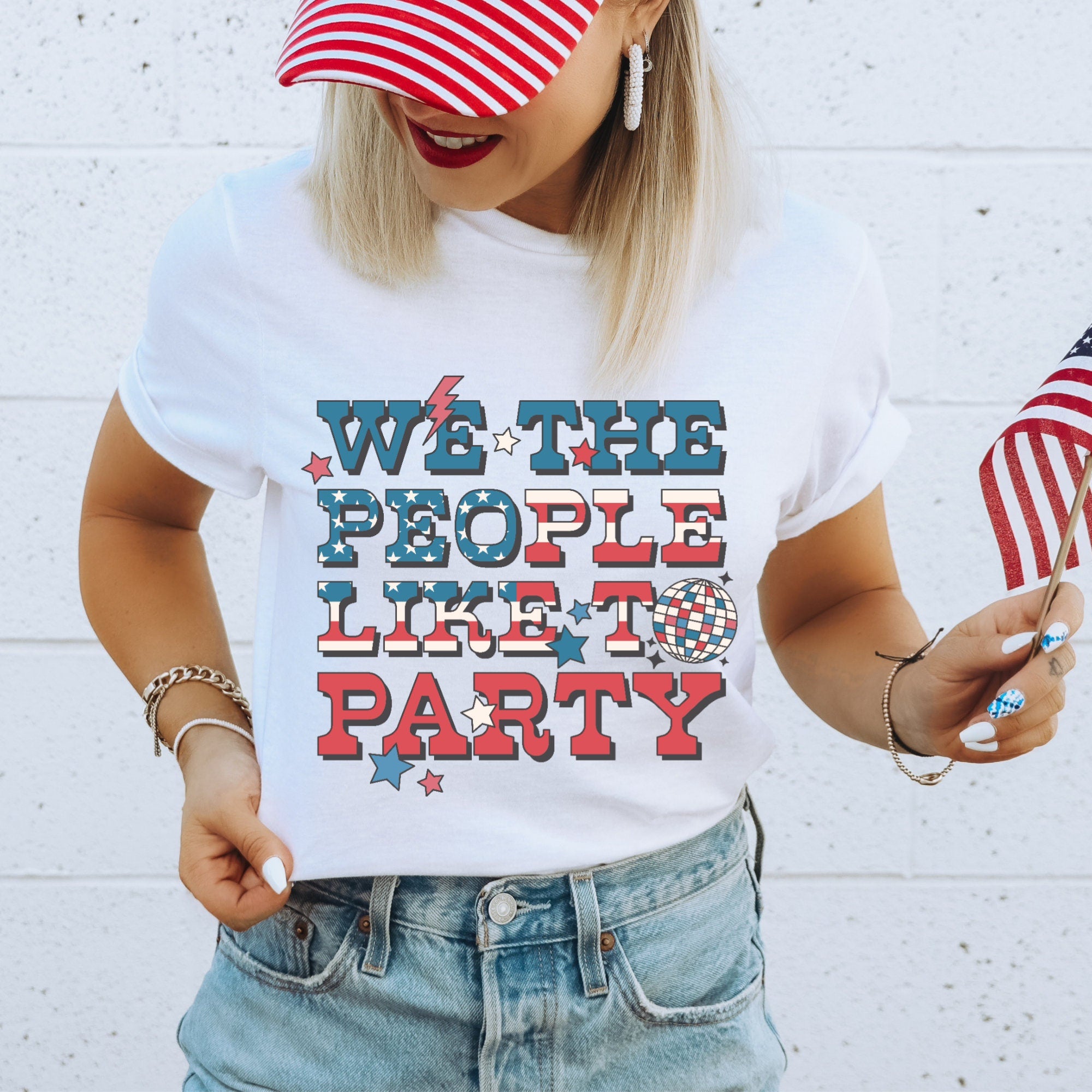 We The People Like to Party Shirt, Funny 4th of July T-Shirt, Patriotic Drinking Tee, USA Party Shirt, Unisex Fit Graphic Top
