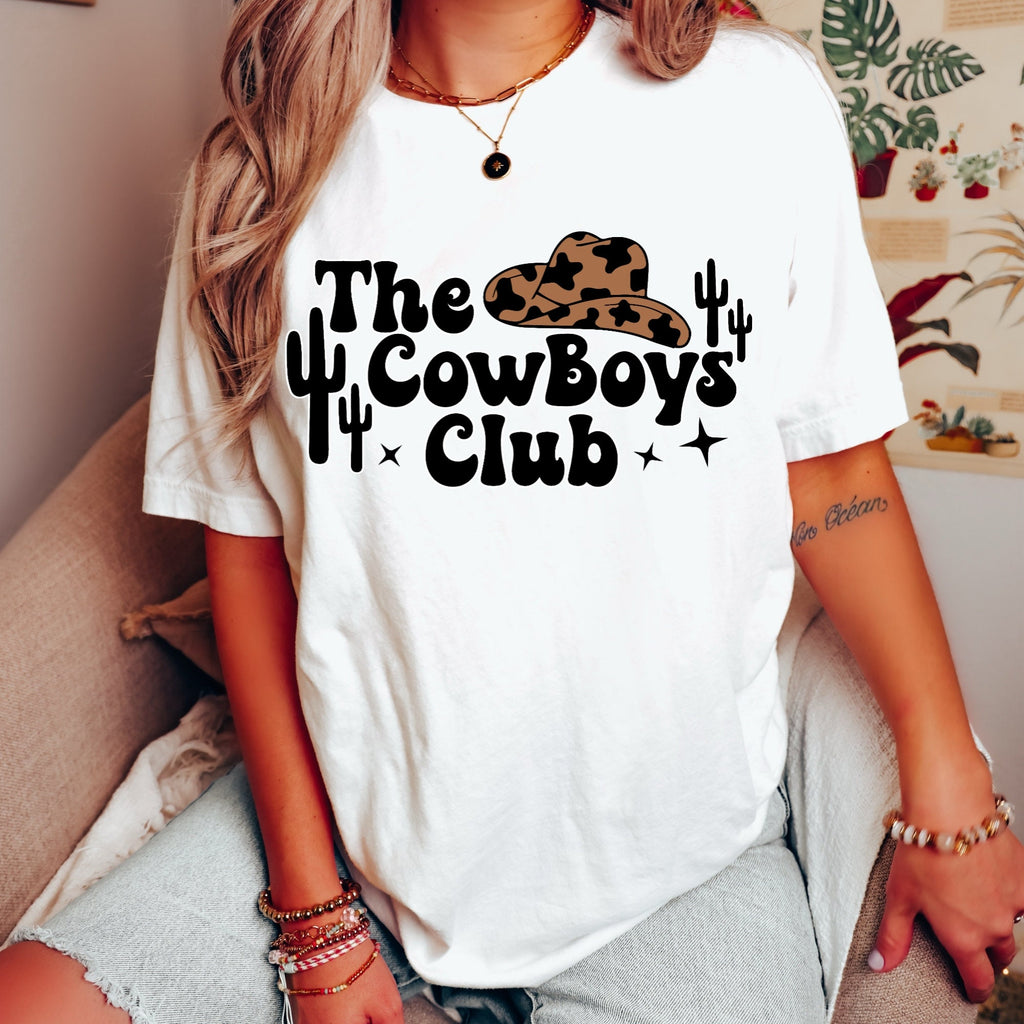 Women's Girl's "The Cowboys Club" Unisex Fit Jersey Short Sleeve Tee, Cowgirl Shirt, Western T-Shirt, Retro, Cowgirl Boutique