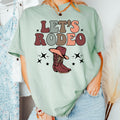 Women's "Let's Rodeo" Unisex Fit Garment-Dyed T-shirt In The Color Bay, Cowgirl Shirt, Girls Rodeo Top, Punchy, Ranchy, Western Boutique