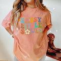 Women's "Sassy Little Soul" Unisex Fit Garment-Dyed T-shirt, Retro Lettering, Groovy Hippie Boho, Retro Shirt, Rainbow Retro Print Tee