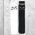 Girls/Toddler Cat Knee High Socks - Black & White