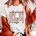 Women's Girl's Retro Halloween "Spooky Season" Unisex Fit Jersey Short Sleeve Tee, Halloween Shirt, T-Shirt, Pastel Halloween, Girly Ghost