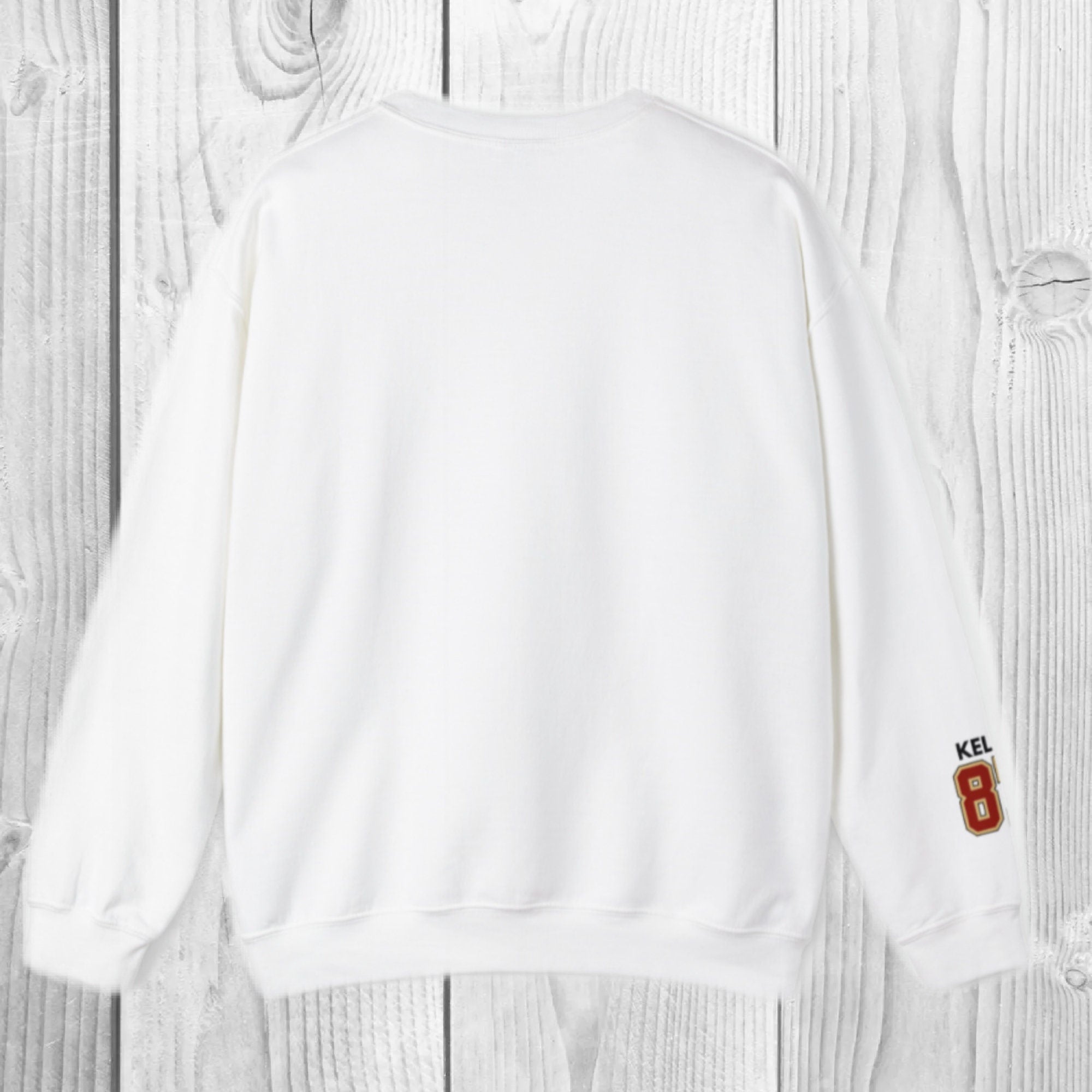 Women's "I'm Rooting For Taylor's Boyfriend" "Kelce 87" Unisex Fit Heavy Blend™ Crewneck Sweatshirt In The Color White, Chiefs, Travis Era