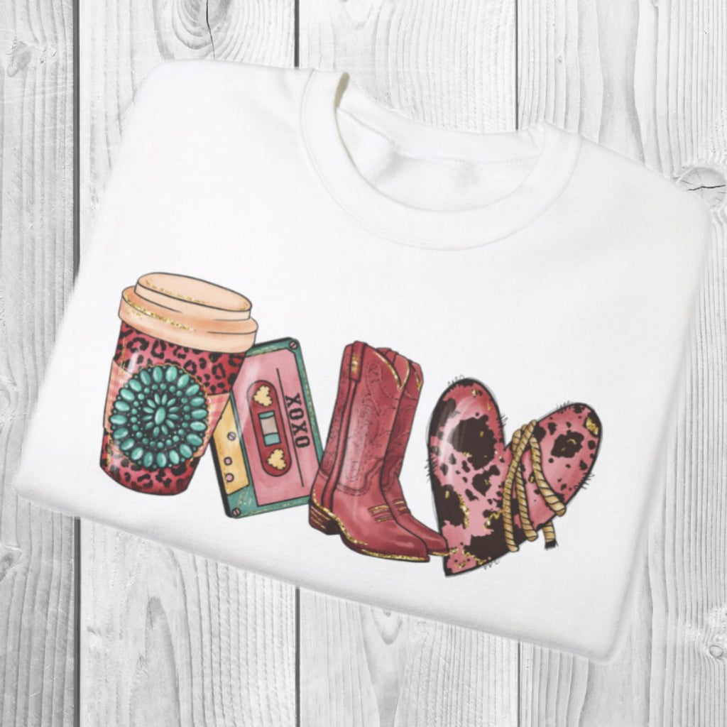 Women's Coffee Valentine's Day, Unisex Heavy Blend™ Crewneck Sweatshirt In The Color White