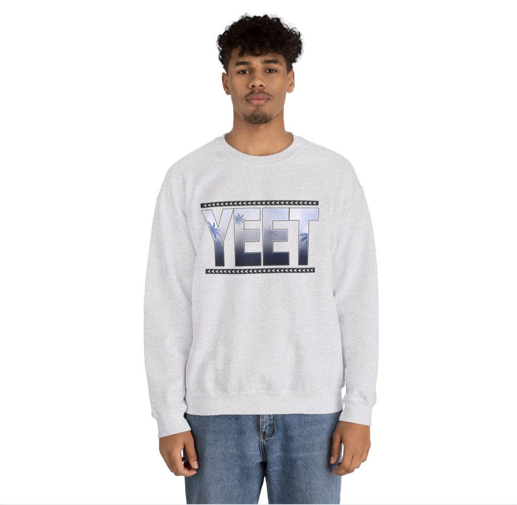 Men's Women's "YEET" Unisex Fit Heavy Blend™ Crewneck Sweatshirt In The Color Ash, Jey Uso, Main Event