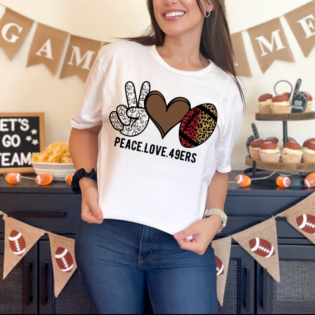 Women's Peace.Love.49ers Unisex Fit Softstyle T-Shirt, FREE SHIPPING!