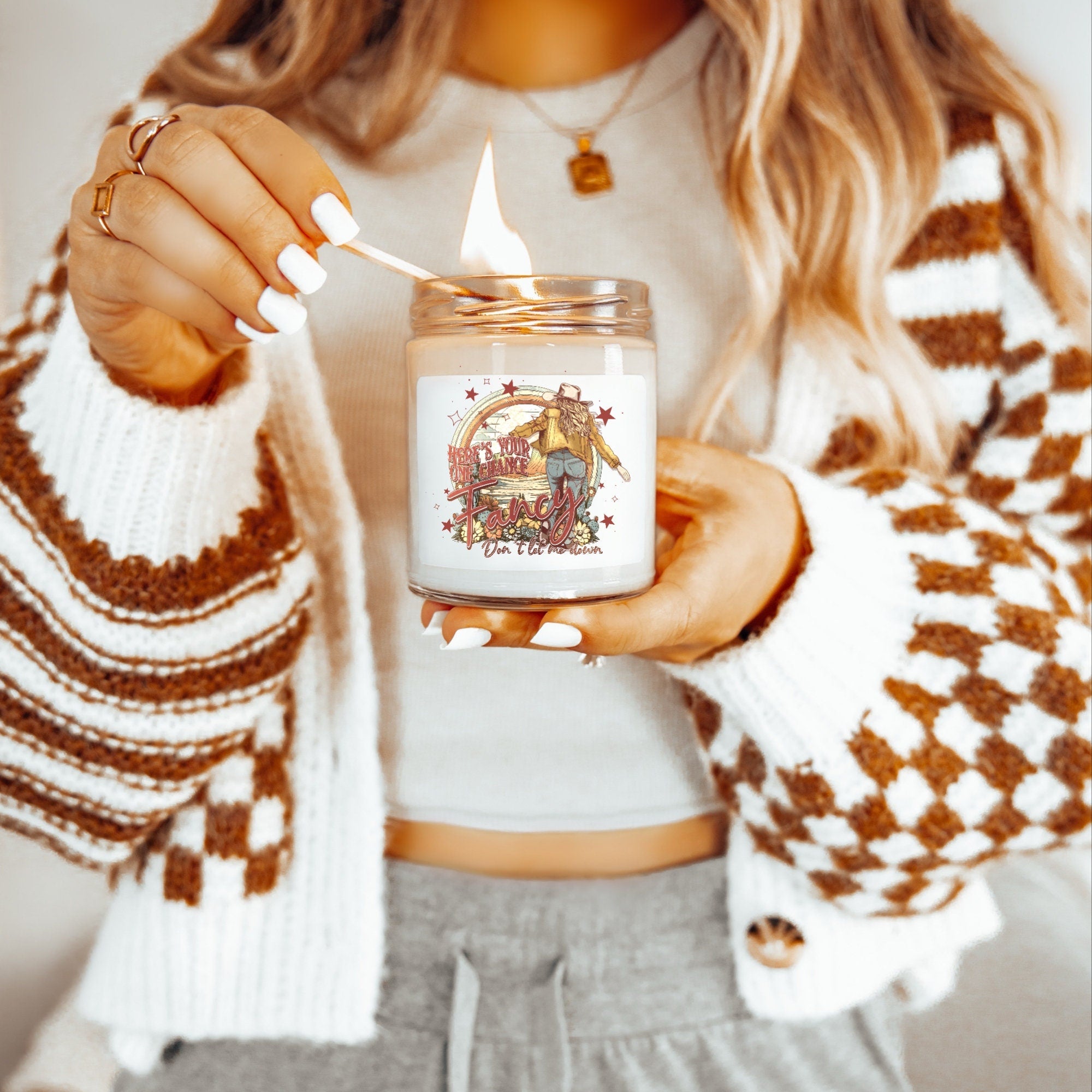 Apple Harvest Scented Soy Candle, 9oz, "Here's Your One Chance Fancy Don't Let Me Down"