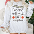 Women's "Reading Will Take You Everywhere" Unisex Fit Heavy Blend™ Crewneck Sweatshirt