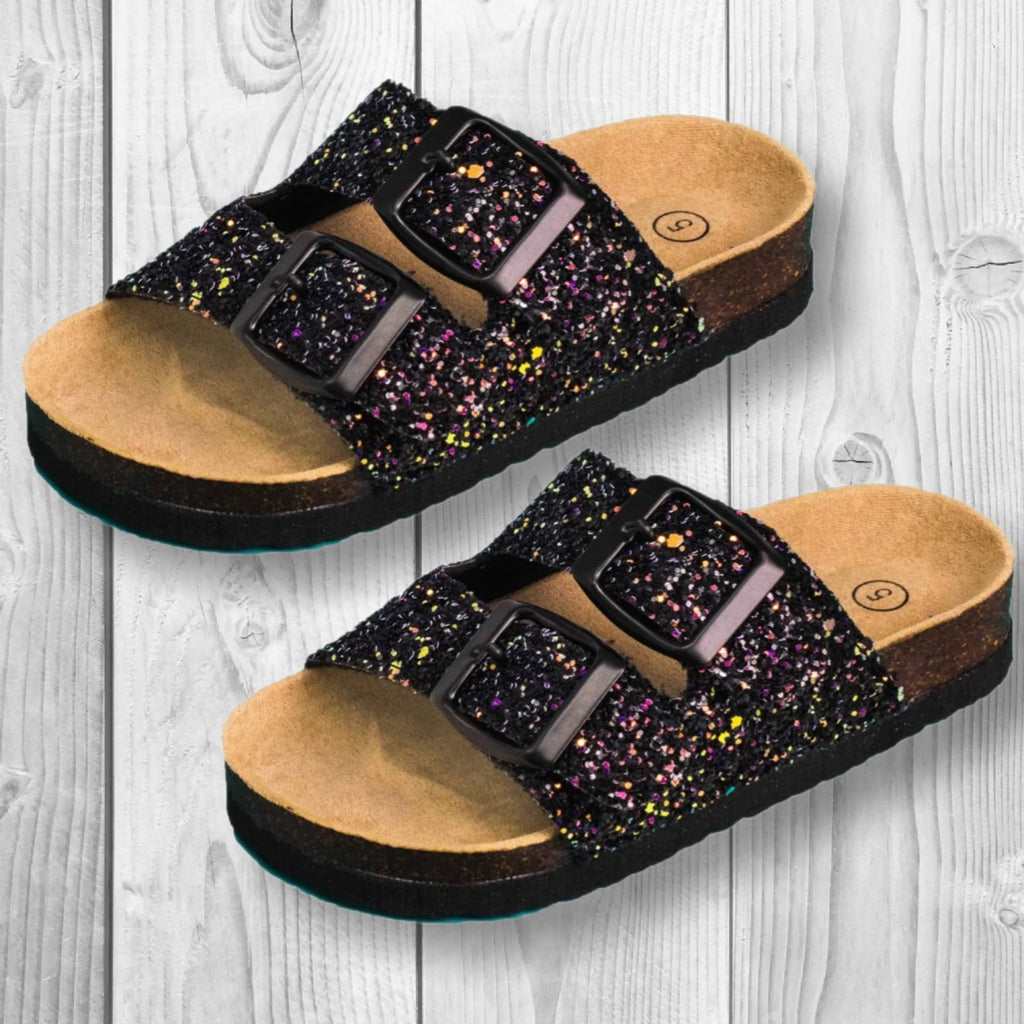 RESTOCKED! Mommy & Mini Black Glitter Sandals | Matching Mama and Me Shoes