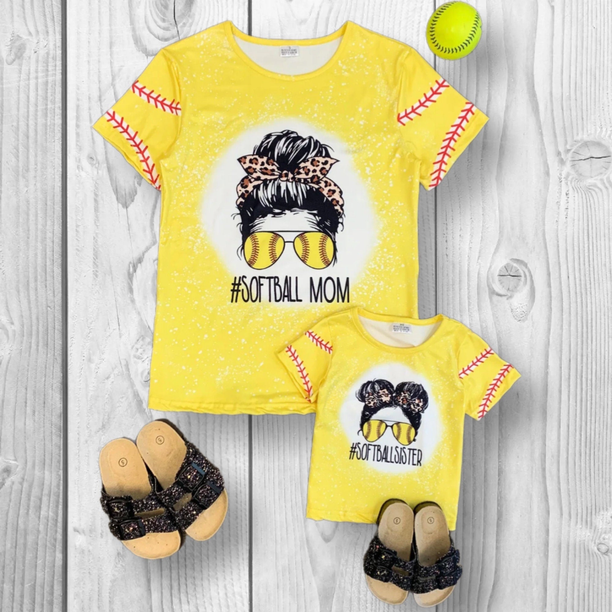 Mommy & Mini, Mom And Me - "#Softball Mom And #SoftballSister" Top
