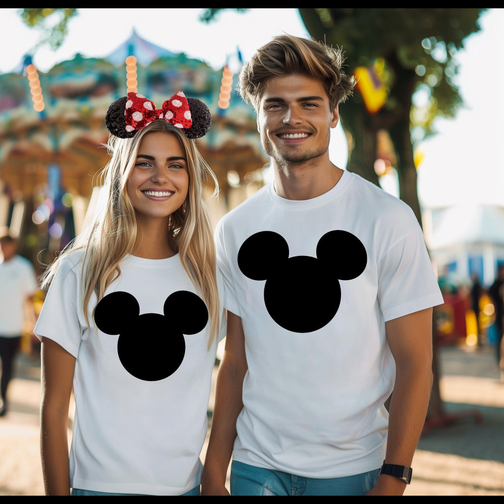 Men's Women's Mickey Head Unisex Fit Jersey Short Sleeve Tee