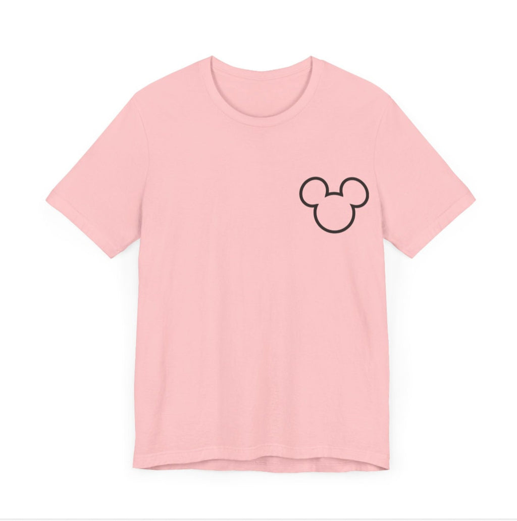 Women's "If You Can Dream It, You Can Do It" Walt Disney On Back, Unisex Fit Jersey Short Sleeve Tee, Mickey Mouse On Front