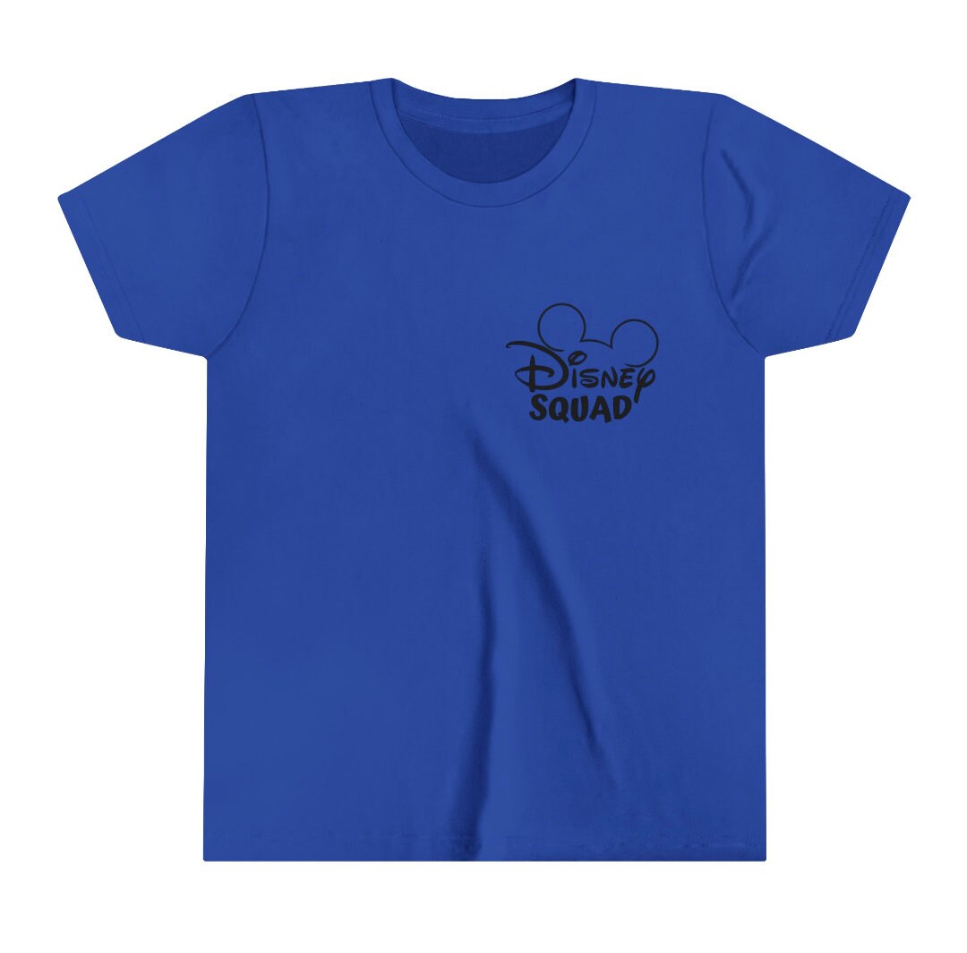 Youth "Disney Squad" On Front Corner & Back, Short Sleeve Tee