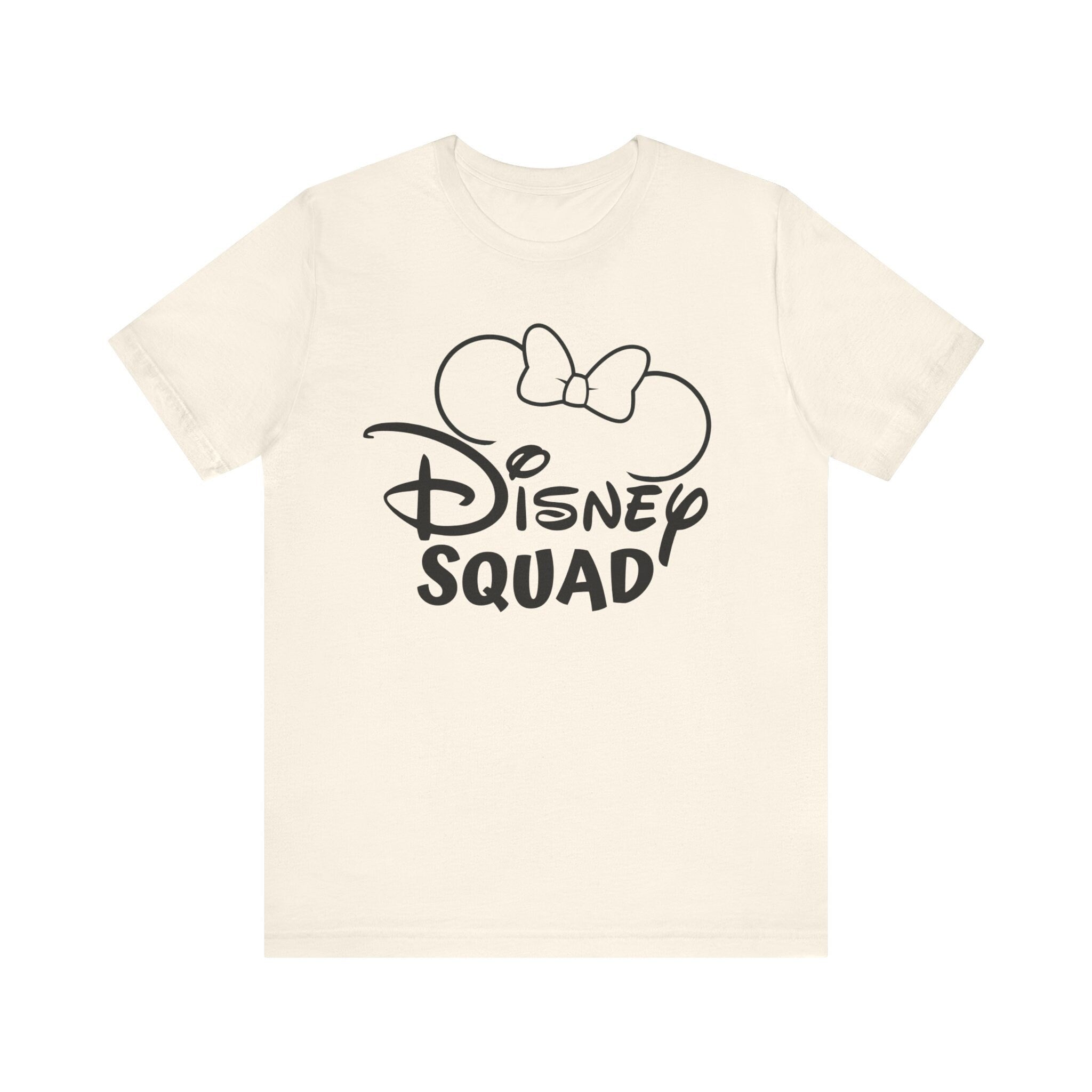 Girls, Women's "Disney Squad" Unisex Fit Jersey Short Sleeve Tee In The Color Natural