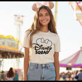 Girls, Women's "Disney Squad" Unisex Fit Jersey Short Sleeve Tee In The Color Natural