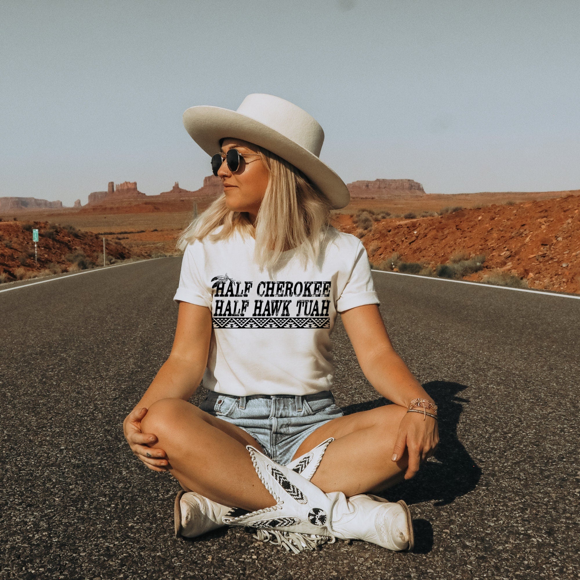 Women's "Half Cherokee Half Hawk Tuah" FREE EXPRESS SHIPPING! Unisex Fit Jersey Short Sleeve Tee