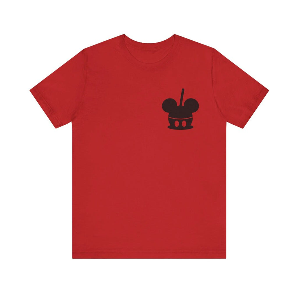 Matching Disney Shirts "Here For The Snacks" On Back, Mickey Mouse Carmel Apple On Front, Adult & Youth Sizes