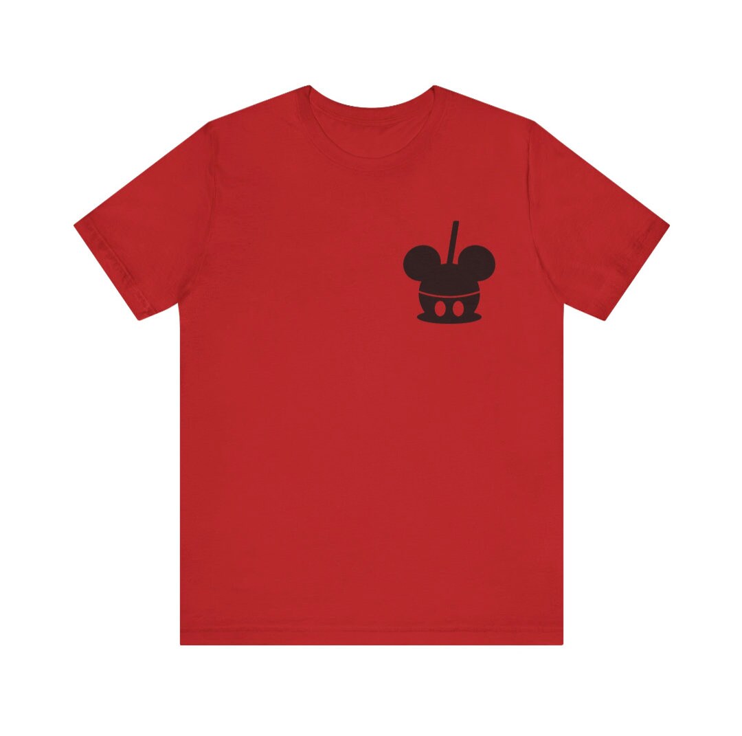 Matching Disney Shirts "Here For The Snacks" On Back, Mickey Mouse Carmel Apple On Front, Adult & Youth Sizes