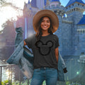 Women's, Men's, Unisex Fit Heavy Cotton Tee In The Color Charcoal, Mickey Mouse Silhouette, Disney Shirt