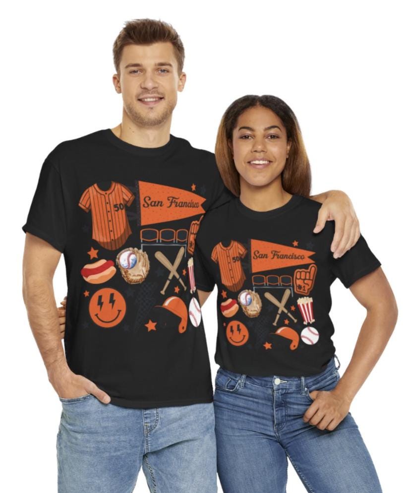 Women's, Men, San Francisco Giants, Unisex Fit Heavy Cotton Tee